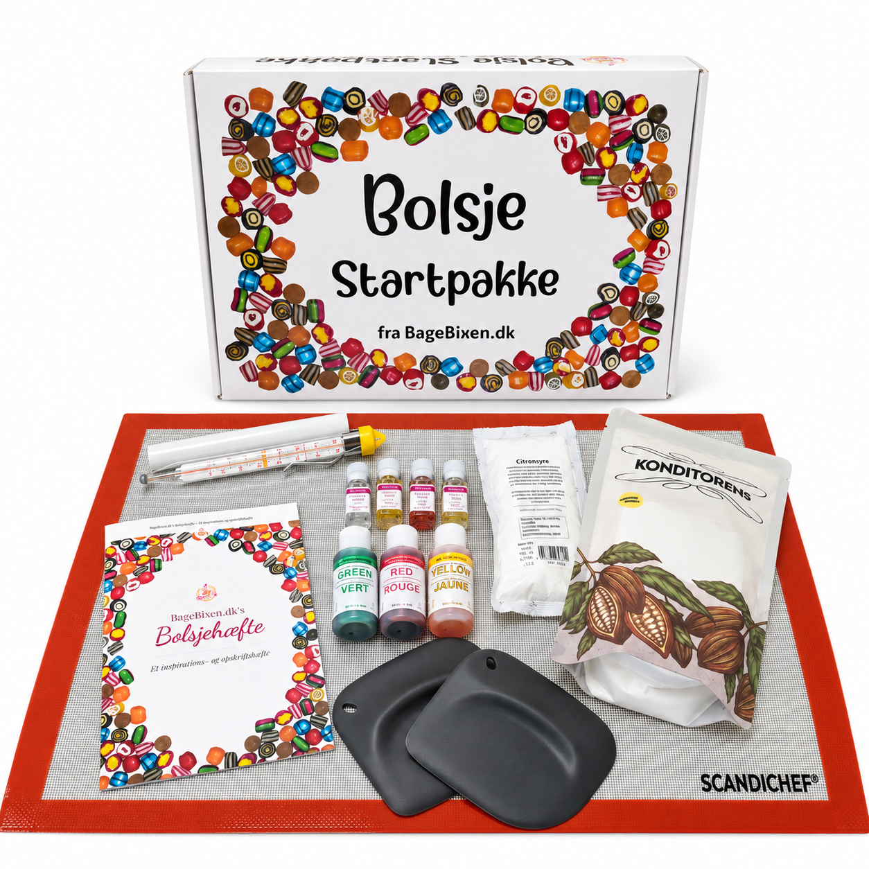 Startsett med mellomstore godterier