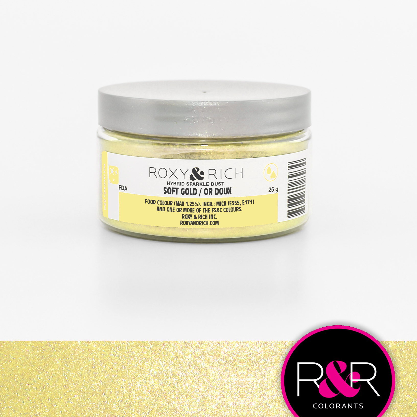 Soft Gold 25g - Hybrid Sparkle Dust, Roxy & Rich^ - Hybrid Sparkle Dust, Roxy & Rich^.