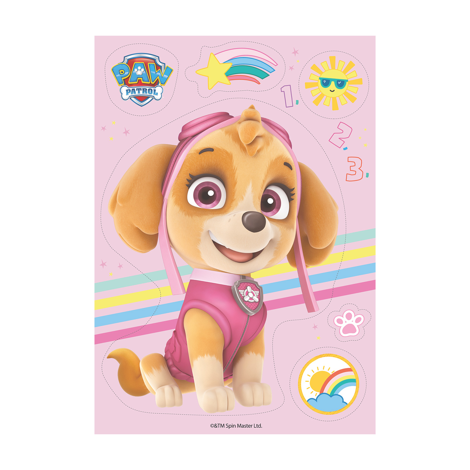 Paw Patrol Skye, kakeprint 14,8 x 21 cm - Dekora
