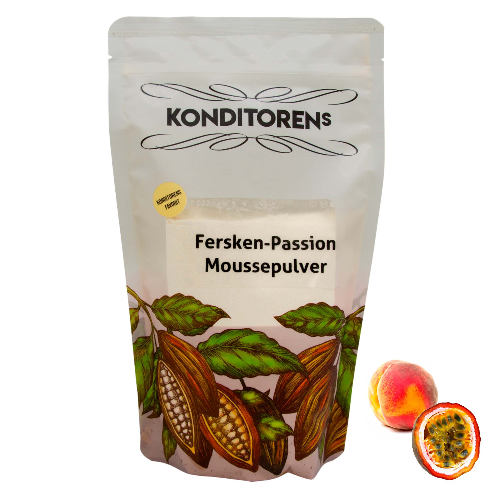 Fersken- og pasjonsfruktmoussepulver - 1 kg, konditori
