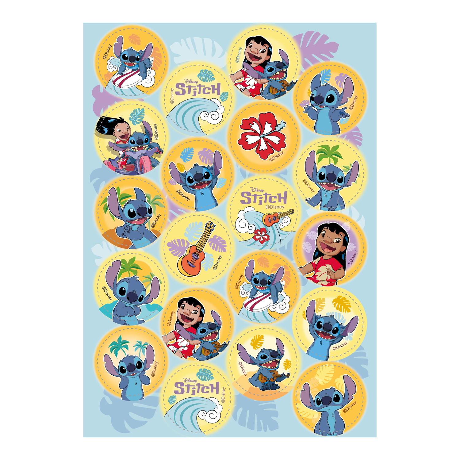 Stitch, Cake Print Ø3,4cm - Dekora