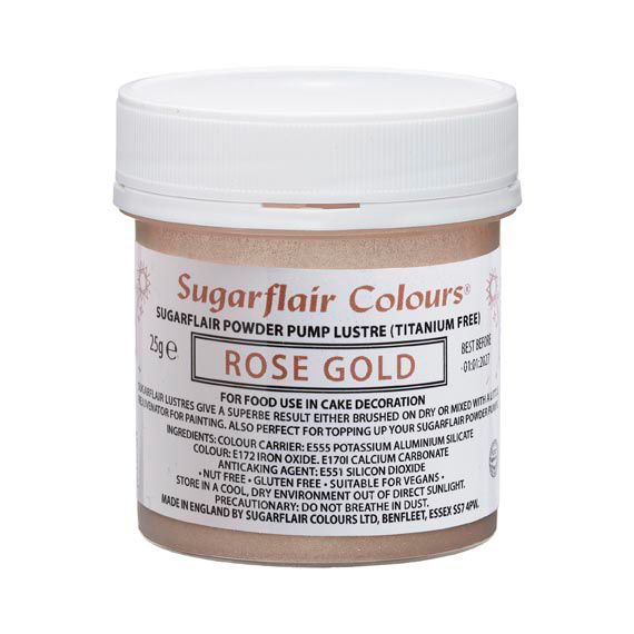Sugarflair Pump Spray Glitter Dust Rose Gold - 25 g, REFILL