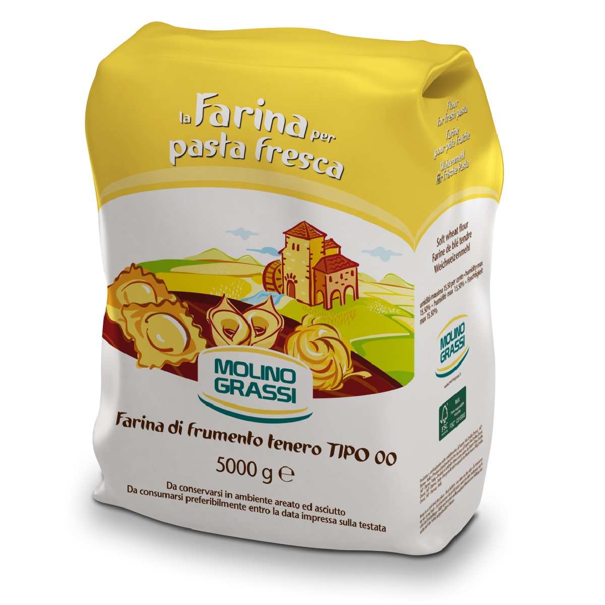 Pastamel Farina Tipo 00 – Fresh Pasta 5 kg, Molino Grassi