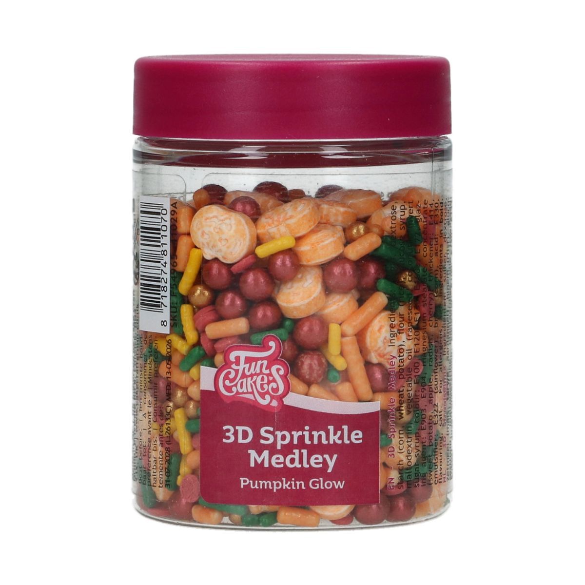 Sprinkle Medley/Strø Medley - 3D Gresskarglød 70 g, FunCakes